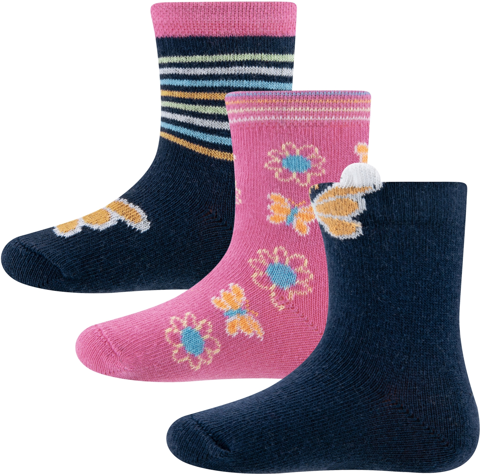 Levně Ewers Socken 3er Pack Schmetterlinge - 0003 19-22