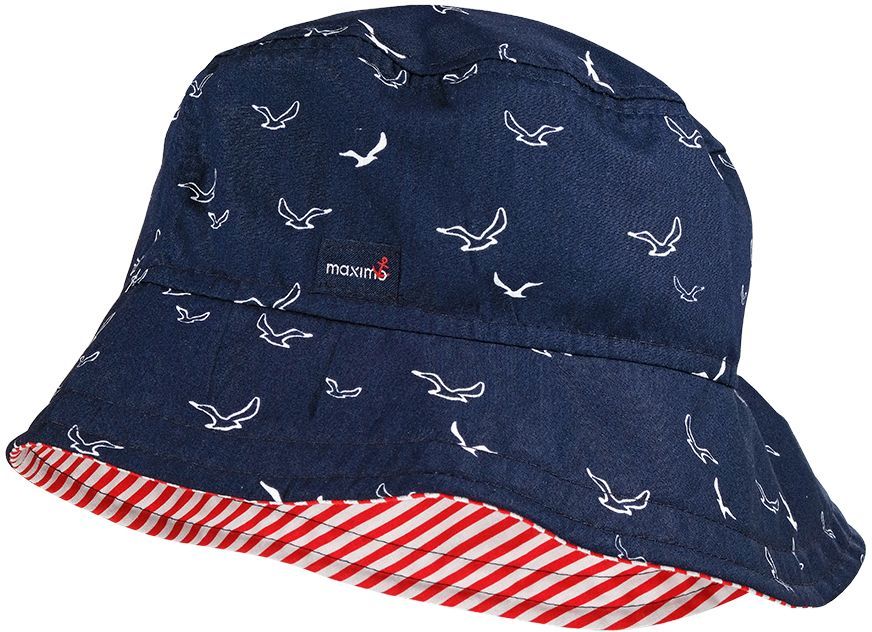 Maimo Mini-Hat "Seagull" - marine-weiß-vögel/rot-weiß 55