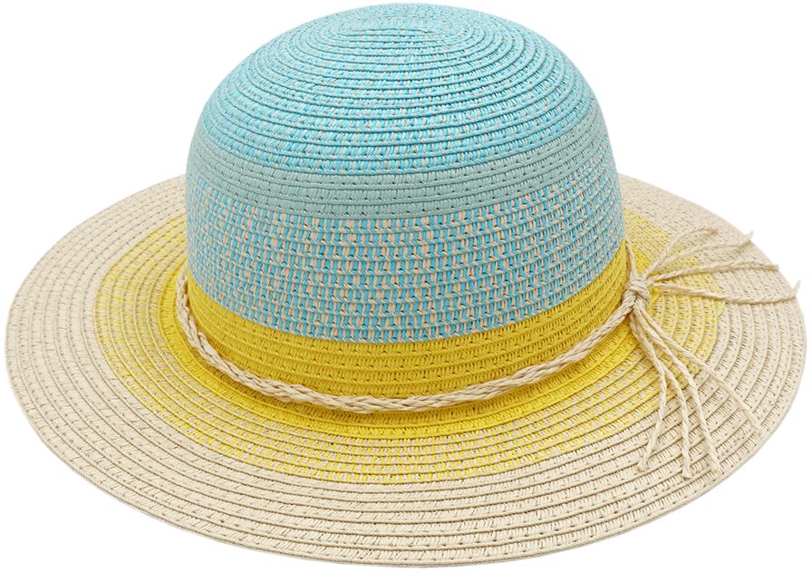 Maimo Kids Girl-Hat, Stripes - lagune/citrus 55