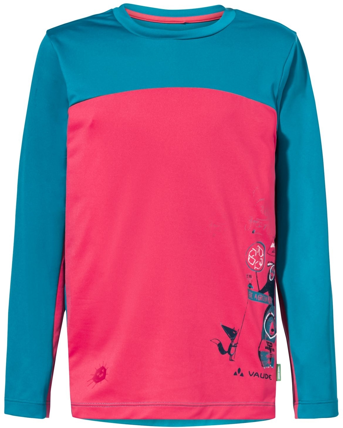 Levně Vaude Kids Solaro LS T-Shirt II - bright pink/arctic 110/116