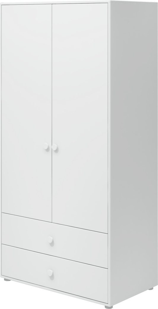 Flexa Šatní skříň Flexa - Roomie dvojdveřová s dvěma zásuvkami (bílá)
