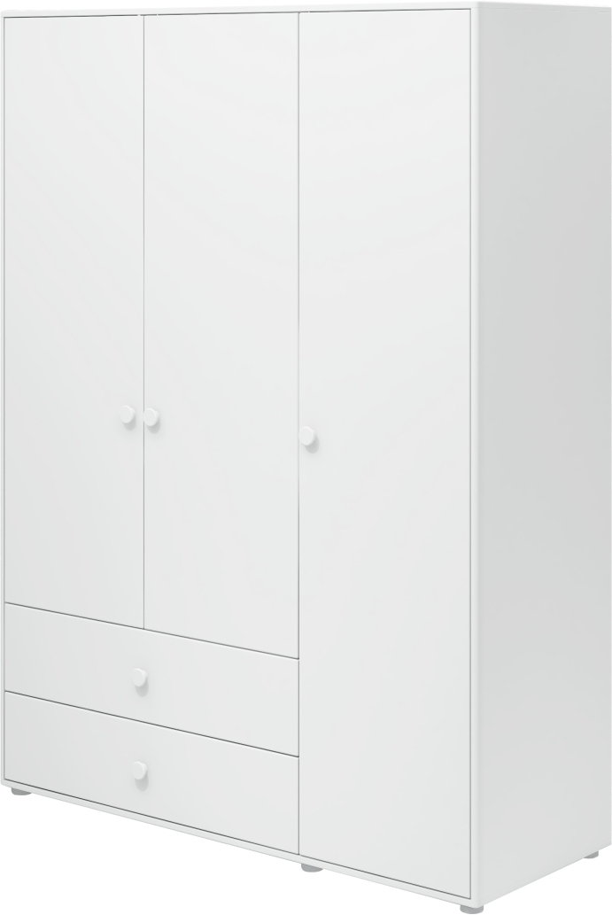Flexa Šatní skříň Flexa - Roomie třídveřová s dvěma zásuvkami (bílá)