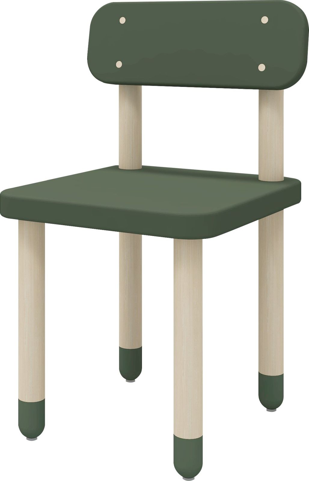 Flexa Židle s opěrkou Flexa - Dots (tmavě zelená)