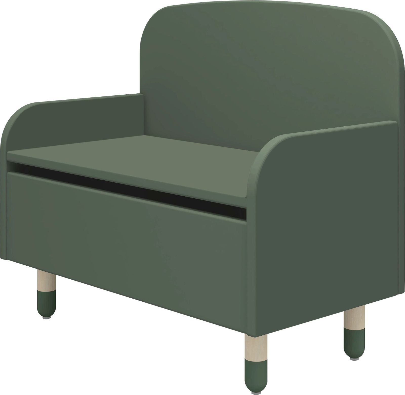 Flexa Úložná lavice s opěrkou Flexa - Dots (tmavě zelená)