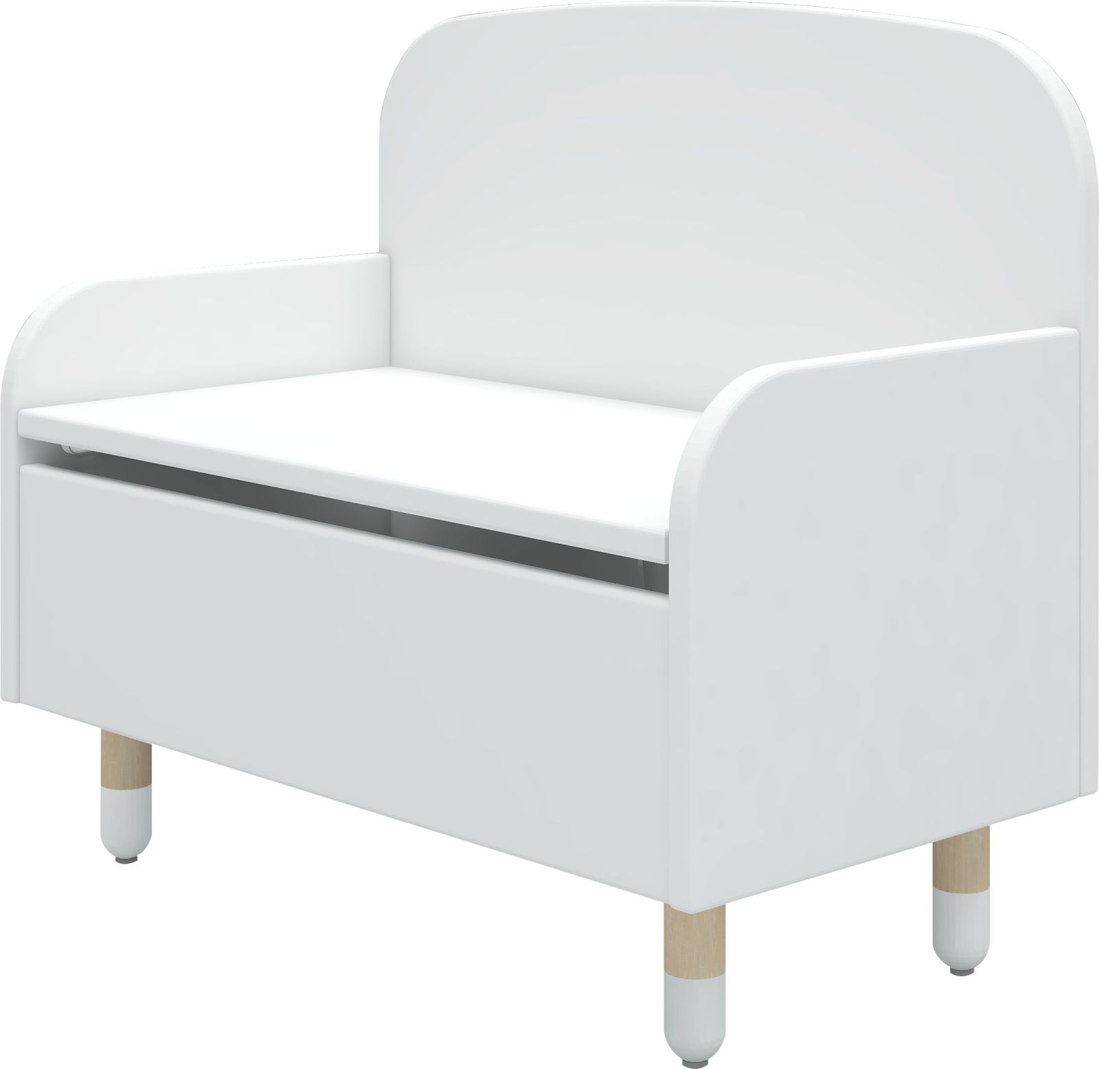 Flexa Úložná lavice s opěrkou Flexa - Dots (bílá)