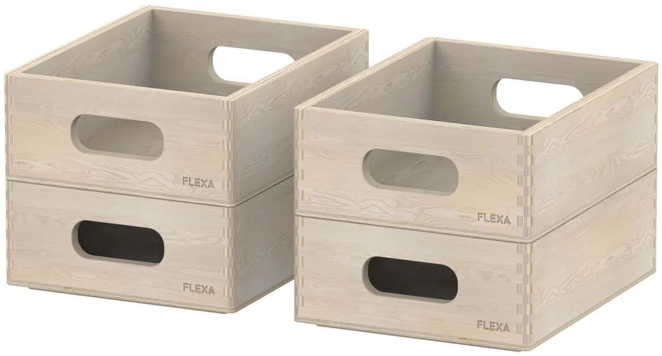 Flexa Play Sada úložných dřevěných boxů