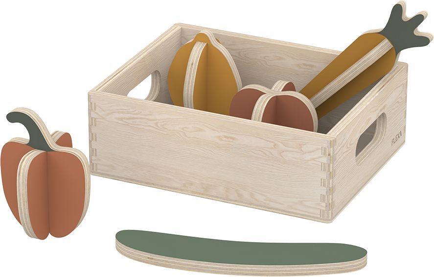 Levně Flexa Play Dětská hračka - box se zeleninou do obchůdku či kuchyňky