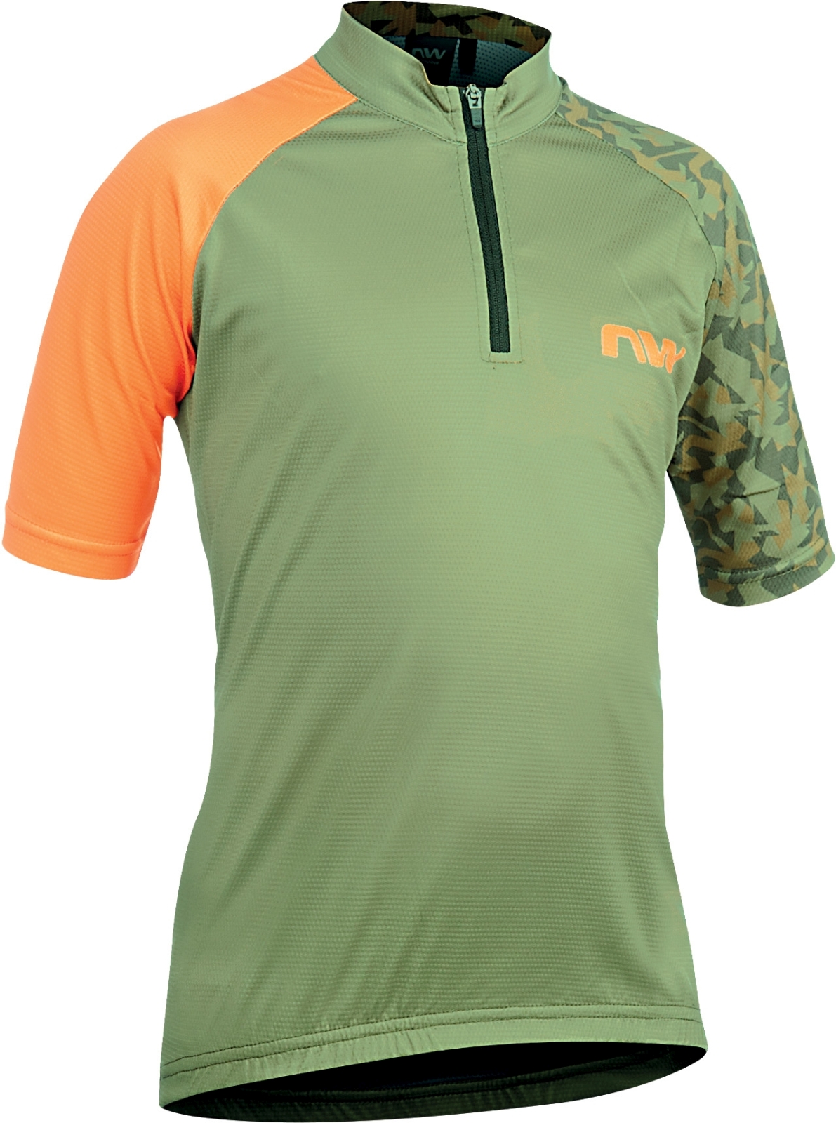 Levně Northwave Origin Junior Jersey Short Sleeve - green forest/orange 144-150