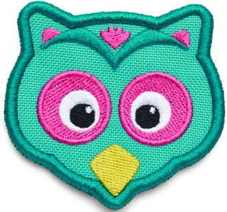 Levně Affenzahn Velcro badge Owl - turquoise