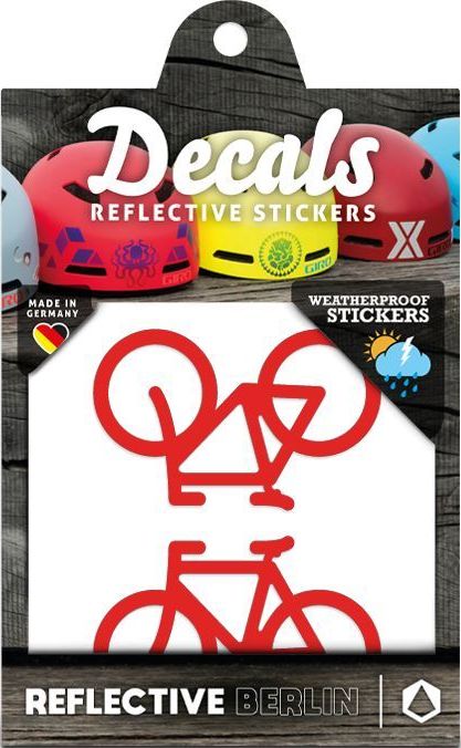 Levně Reflective Berlin Reflective Decals - Bicycles - red