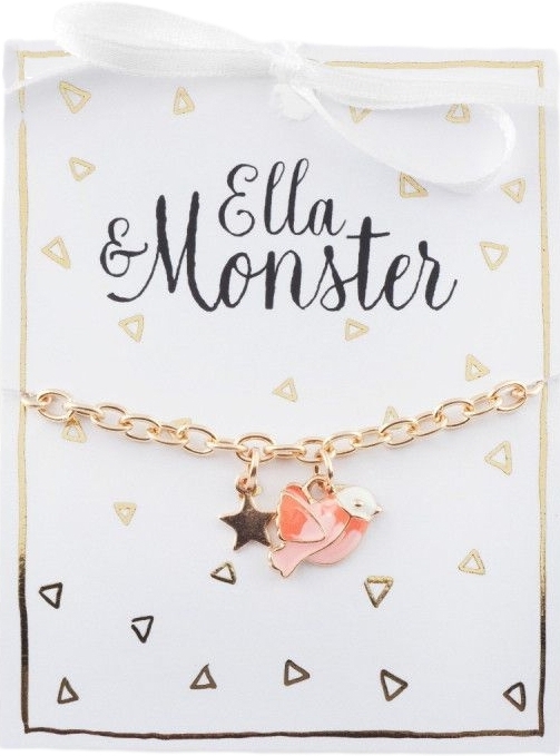 Levně Ella & Monster - goldpinkbird bracelet