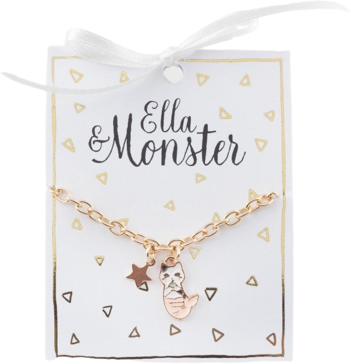 Levně Ella & Monster - goldpinkcat bracelet