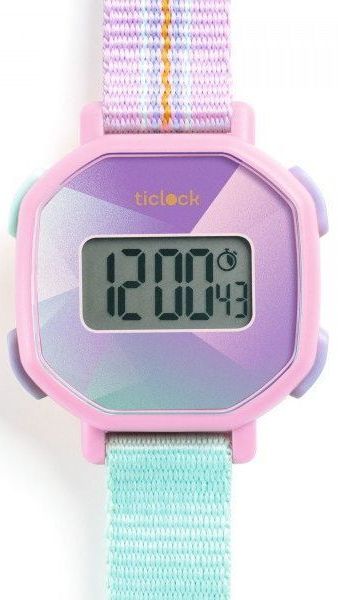 Dětské digitální hodinky Djeco Ticlock - Purple prisma