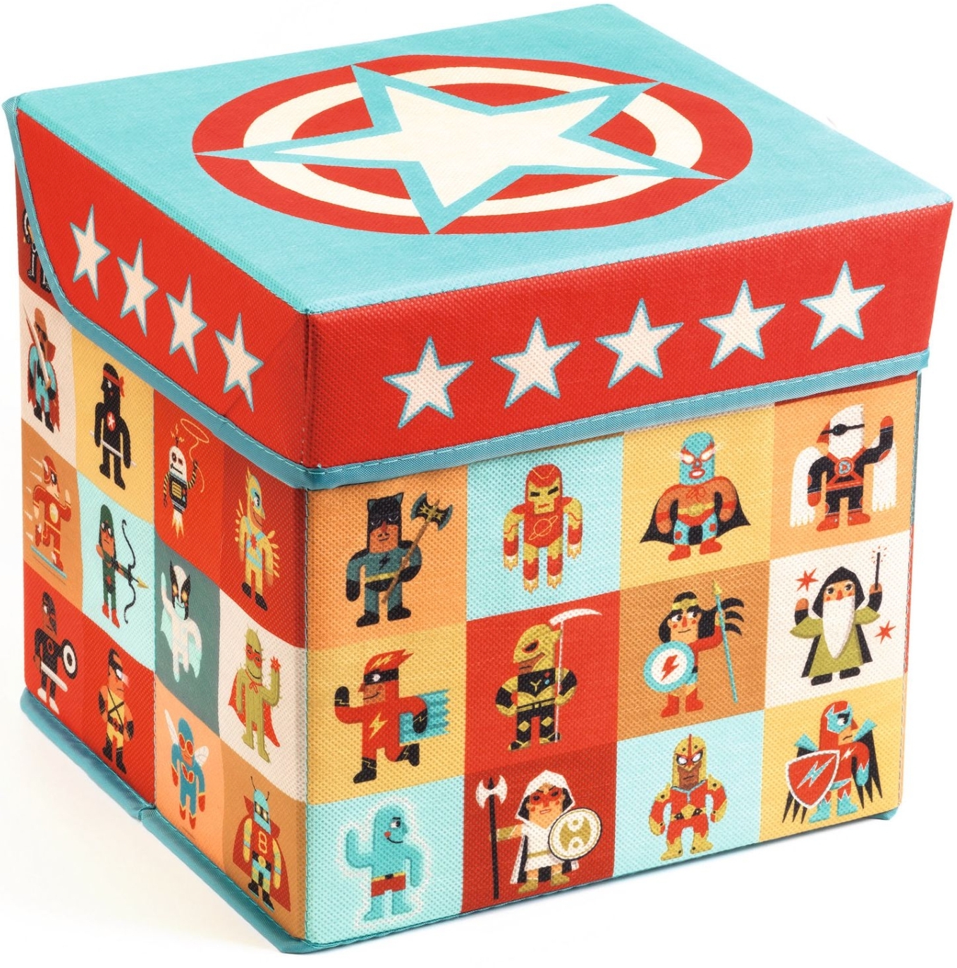 Djeco Úložný box na hračky - Hrdinové