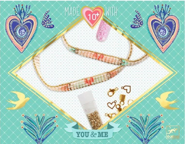 Levně Djeco Needlework - Beads and jewellery Miyuki and Hearts