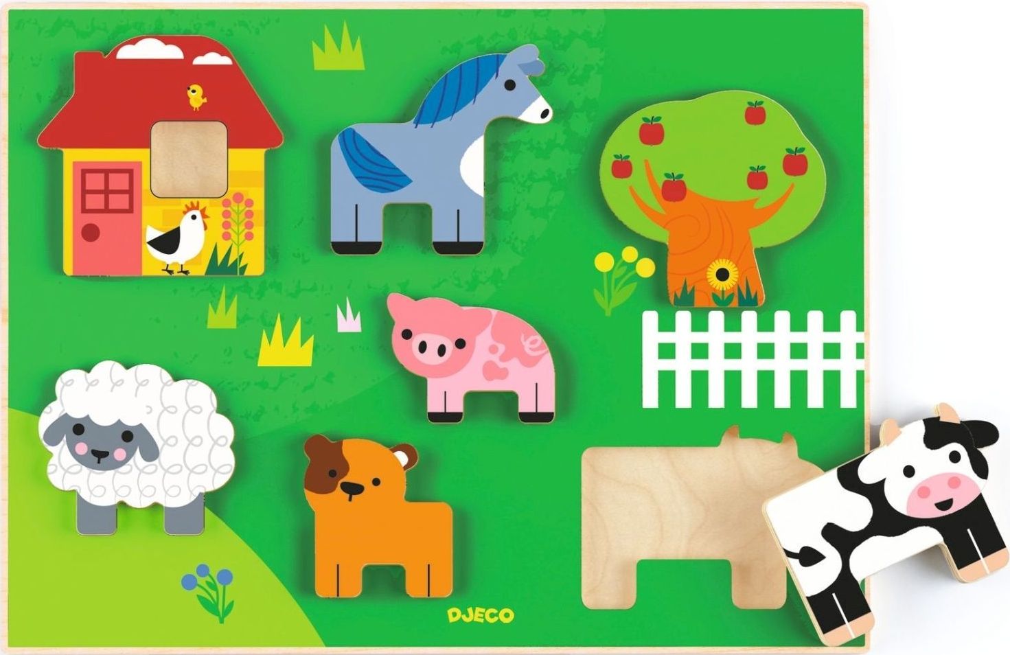 Levně Djeco Wooden Puzzles - Relief puzzles Farm Story