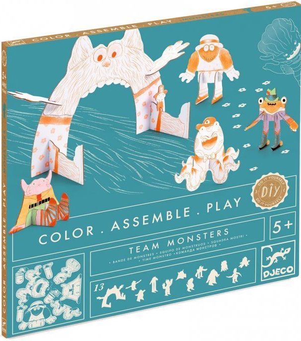 Djeco Do it yourself - Color.Assemble.Play Team monsters