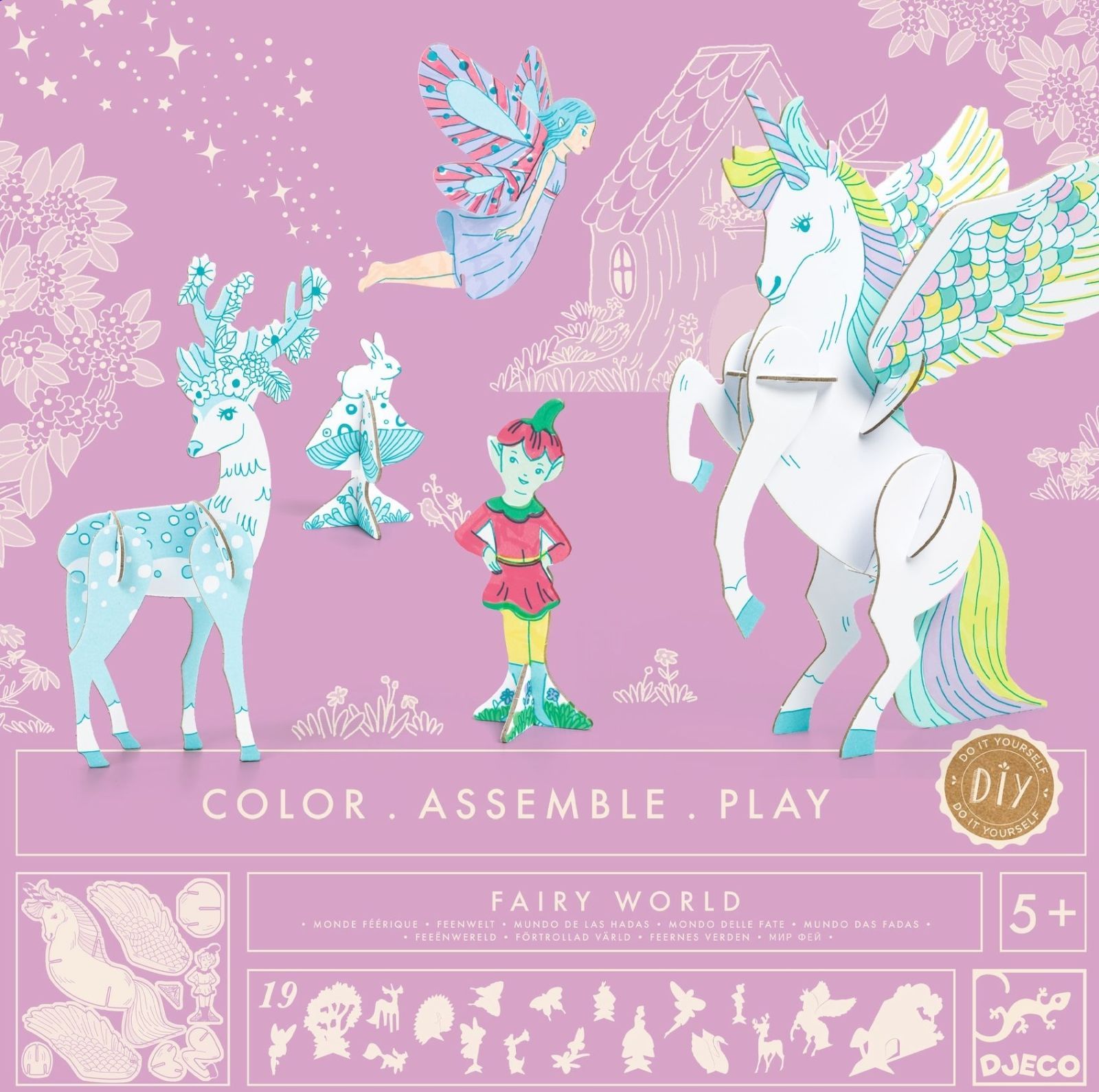 Levně Djeco Do it yourself - Color.Assemble.Play Fairy world