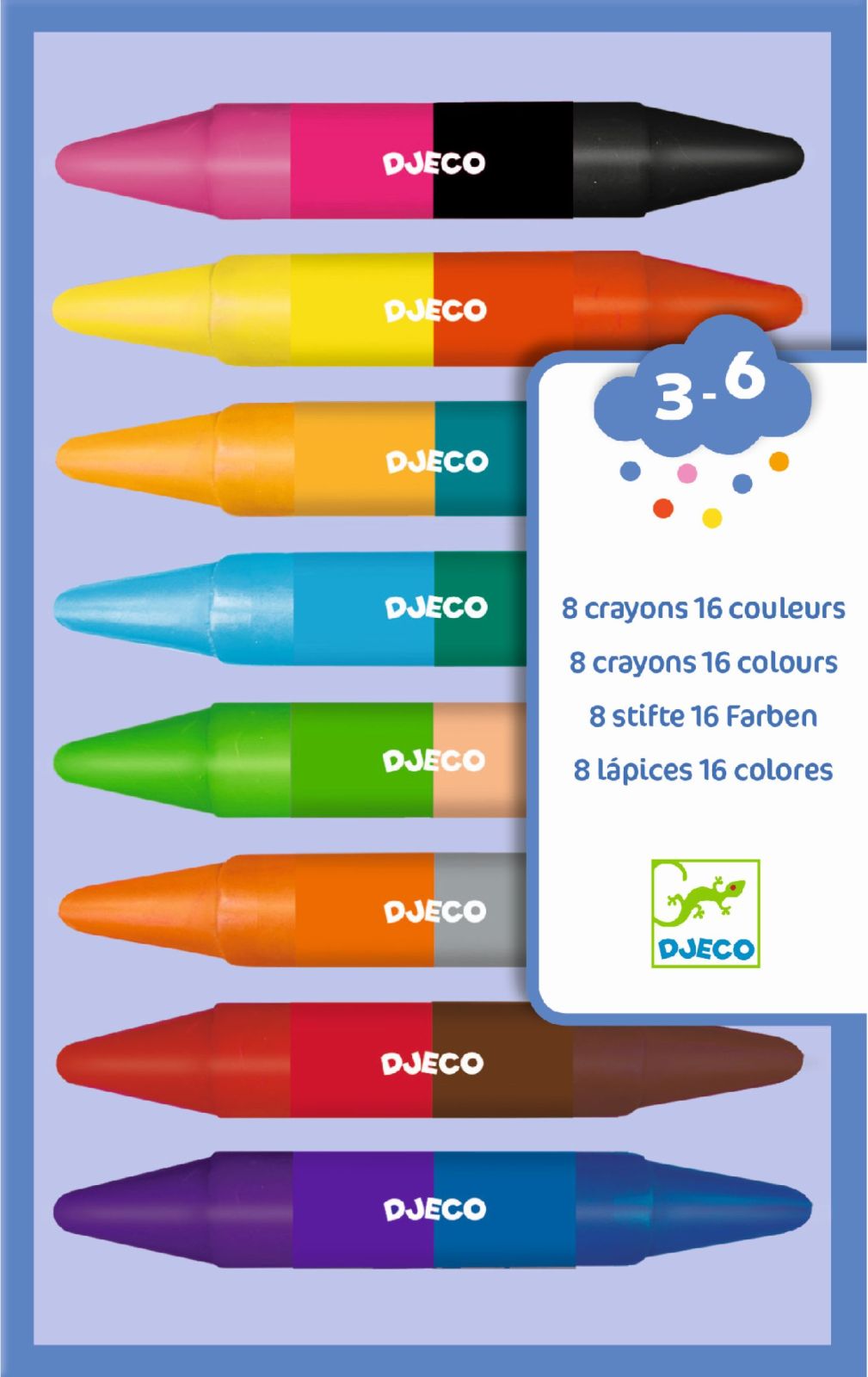 Djeco 8 twins crayons