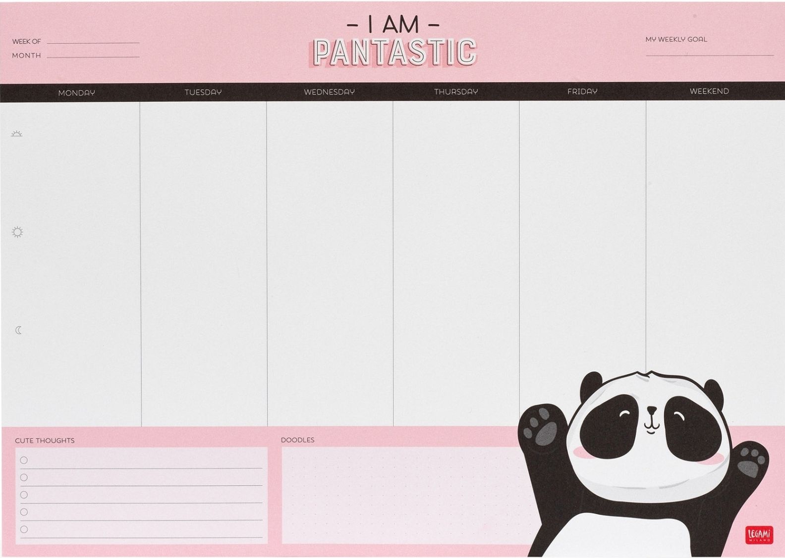 Levně Legami Smart Week - Desk Planner - Panda