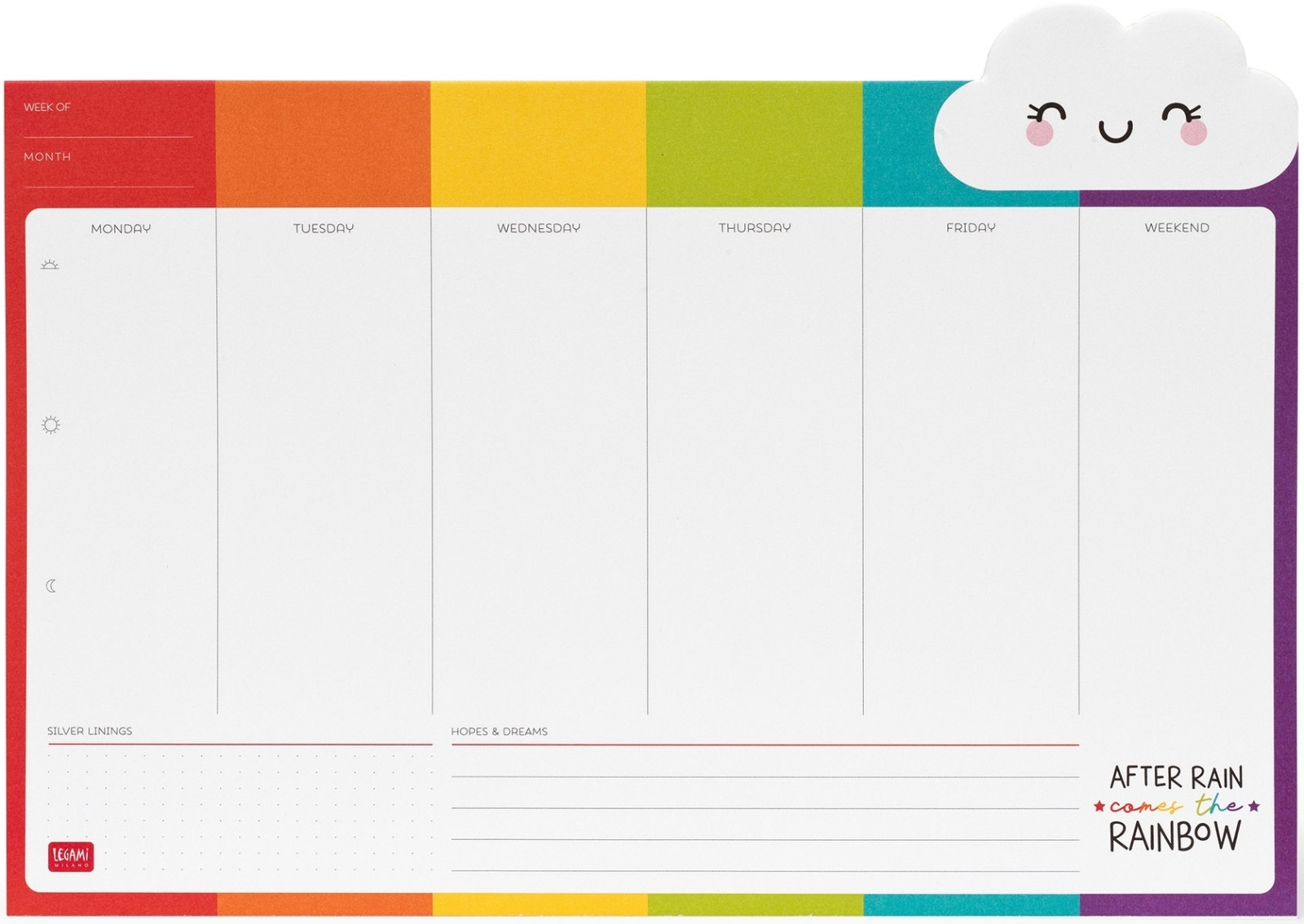 Levně Legami Smart Week - Desk Planner - Rainbow