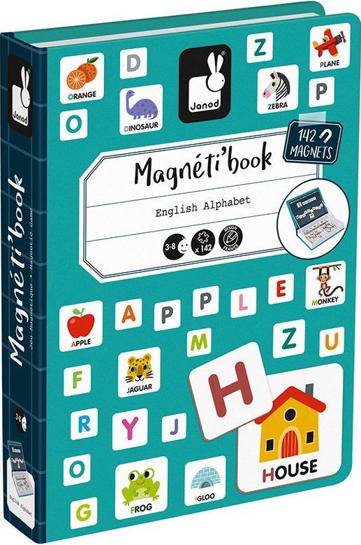 Janod Dětská magnetická skládačka- Magnetibook Anglická abeceda