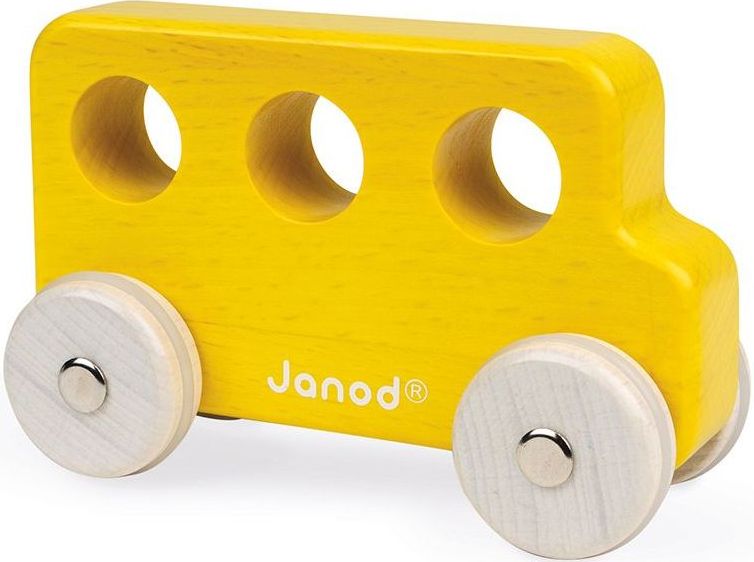 Janod Sweet Cocoon Push-Along Vehicle – bus yellow