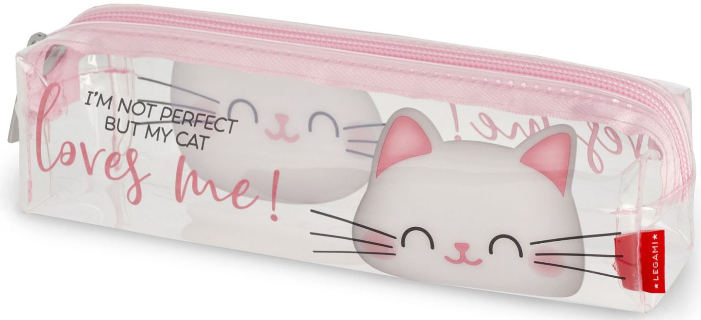 Legami Transparent Pencil Case - Kitty