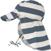 Dětský klobouk proti slunci Lassig Flap Hat block stripes milky/blue