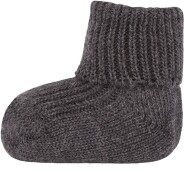 Dětské ponožky Ewers Socken Wolle mit Umschlag - anthrazit mel
